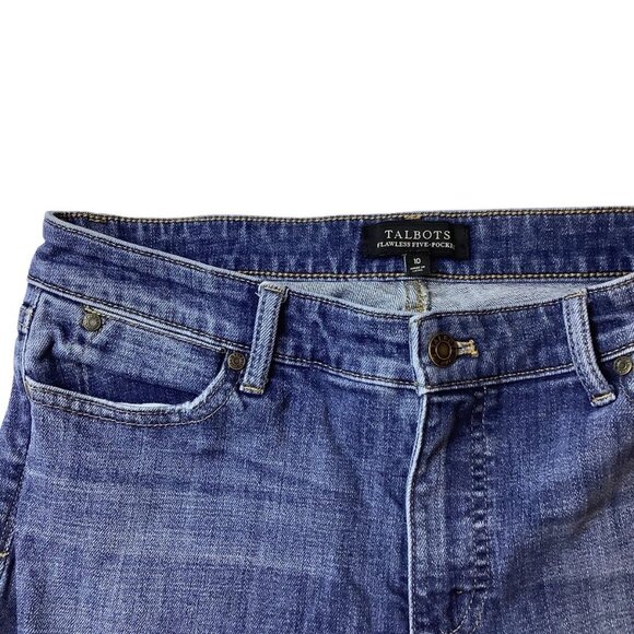 Talbots Mid Rise Ankle Raw Hem Blue Denim Jeans Womens Size 10 - Picture 4 of 11